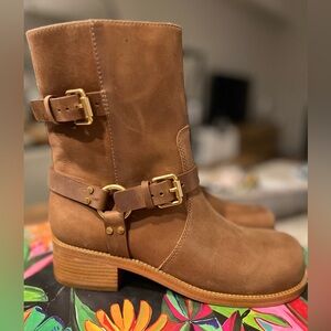 NWT✨FARM Rio Distressed Leather Boots | Walnut | US 8